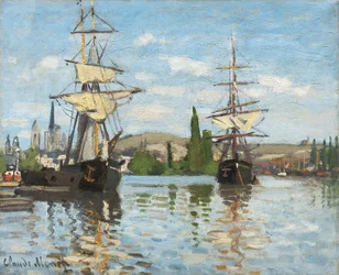 Navires au mouillage sur la Seine à Rouen, 1872-73